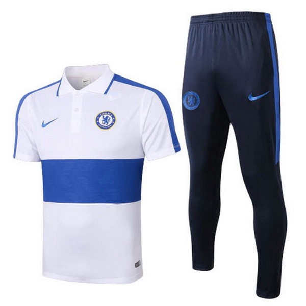 Polo Football Ensemble Complet Chelsea 2020-21 Blanc Bleu